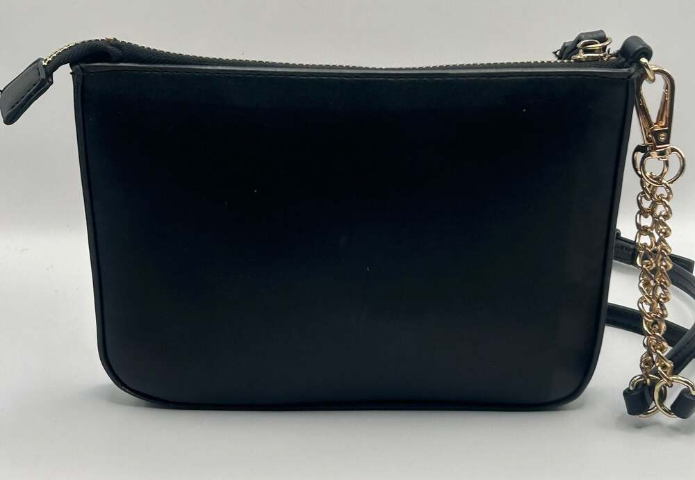 Aldo Black Small Crossbody Bag with Gold-Tone Half-Moon Hardware - Picture 7 of 10